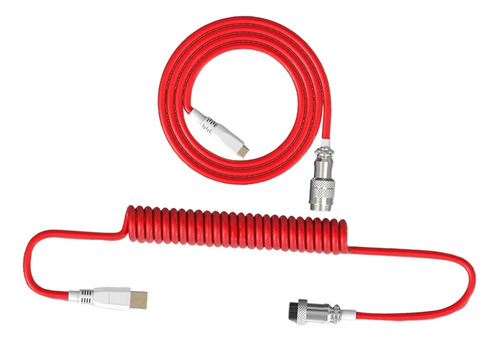 Cable De Teclado Tipo C En Espiral Retráctil, Interfaz Rojo