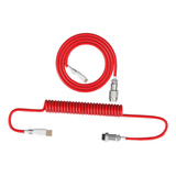 Cable De Teclado Tipo C En Espiral Retráctil, Interfaz Rojo