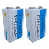 Kit 2 Baterias Usb Recarregáveis 9v 6800mah