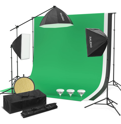 Raleno Softbox Kit De Iluminación Para Fotografía, Sistem.