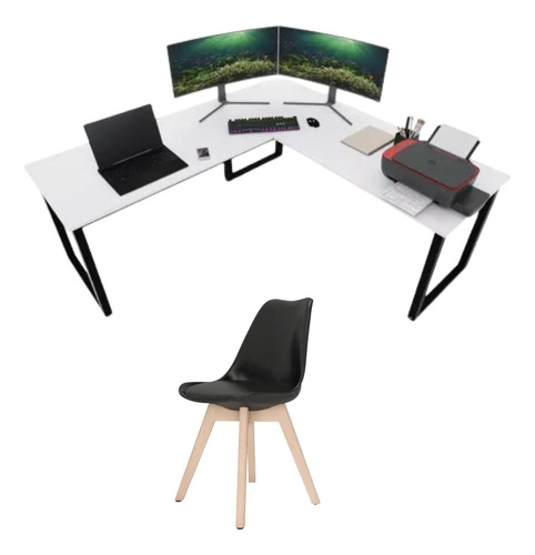 Escrivaninha Gamer Para Computador Com Cadeira Saarinen