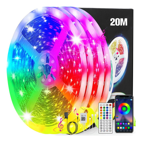 Tira De Luces Led App Bluetooth Control Rgb 20m (2x10m)