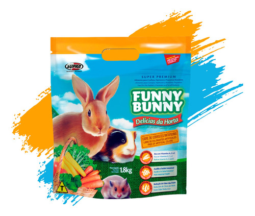 Ração Funny Bunny Delícias Da Horta Para Coelho 1,8kg Oferta