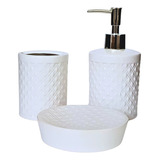 Jogo Porcelana Banheiro Lavabo Saboneteira Decorativo Escova