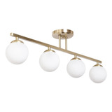 Aplique Barral Elyn Bronce 4 Luces  C/ Globo 15cm Apto Led F