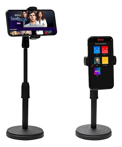 Base Suporte Apoio Celular Smartphone Mesa Portátil Selfie
