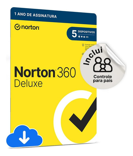 Norton 360 Antivirus Deluxe 5 Dispositivos, 12 Meses