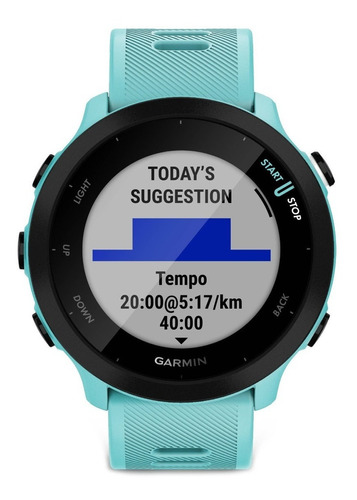 Smartwatch Garmin Forerunner 55 1.04  Caja 42mm  Aqua, Malla  Aqua De  Silicona