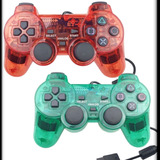 Kit 2 Controles Ps2 Joystick Playstation Manete Plug E Play