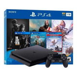 Ps4 Slim 1tb + 2 Controle + Jogos