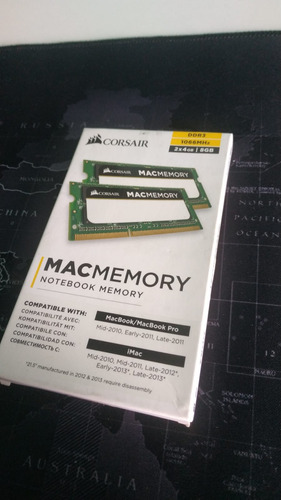 2 Memoria Corsair Mac Memory Ddr3 4gb 1066 Notebook E iMac 