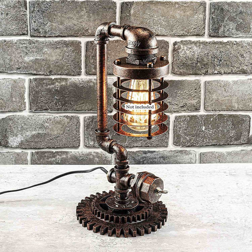 Y-nut Loft Style Vintage Metal Dimmable Table Lamp With C...