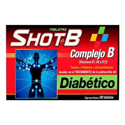 Caja Multivitamínico Shot B Diabético X30 Tabletas Sabor Citricos | MercadoLibre