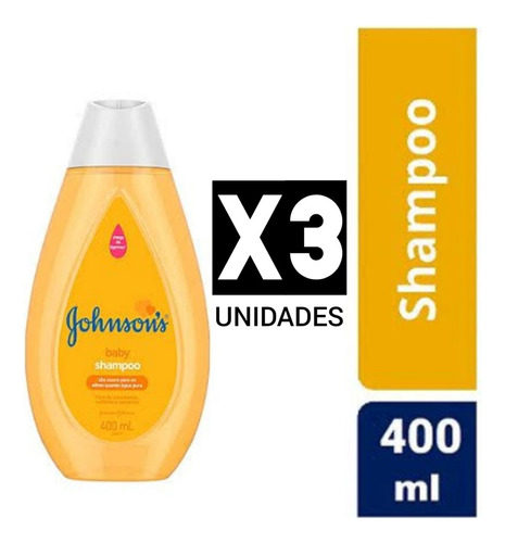 Kit 3x Shampoo Baby Johnsons Com Glicerina - 400ml