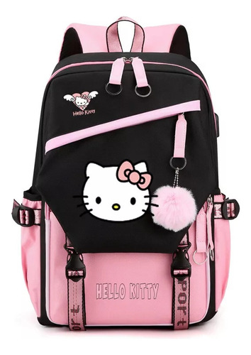 Bonita Mochila Escolar De Hello Kitty Para Grados 3-6 Ri