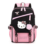 Bonita Mochila Escolar De Hello Kitty Para Grados 3-6 Ri