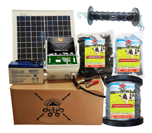 Cerco Electrico Ganadero Kit Solar (10 Km) + 500m De Alambre