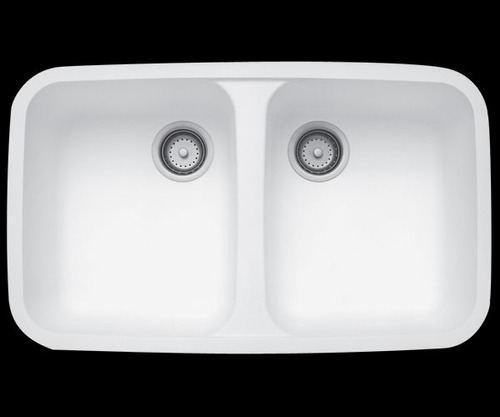 Tarja Doble De Submontar Modelo 850 Blanco Marca Corian