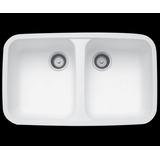 Tarja Doble De Submontar Modelo 850 Blanco Marca Corian