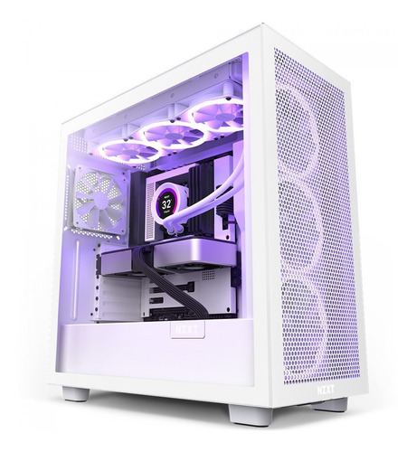 Gabinete Gamer H7 Flow Mid Tower  Atx 2fans Vidro Temperado