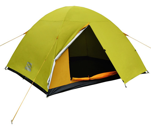 Carpa Waterdog Dome Iv Familiar 6 Personas Termosellada Color Verde/naranja