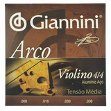 Jogo De Cordas Para Violino Giannini 4/4 Completo