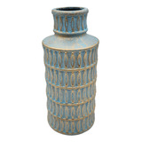 Jarron Florero Ceramica Diseño Egipcio Calipso Dorado Grande