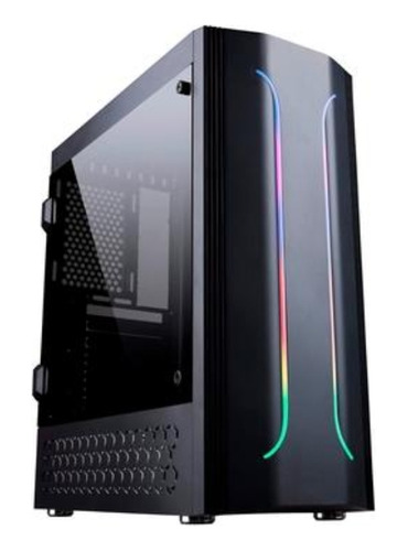 Gabinete Gamer Bluecase Bg-011 Mid Tower, Rgb, Lateral Em Ac