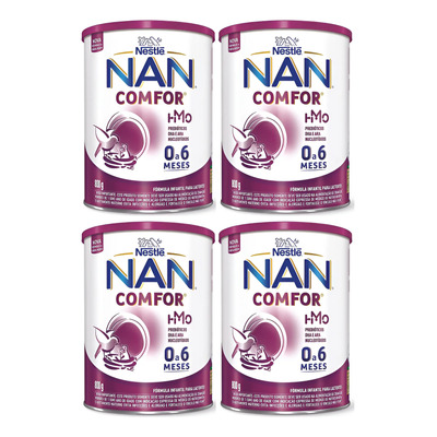 Kit 4un Fórmula Infantil Nestlé Nan Comfor 0 A 6 Pó 800g Sem Sabor
