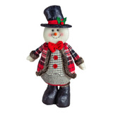 Boneco De Neve Em Pé Enfeite Decoração Natal Natalina 41cm Cor Branco/vermelho Não