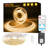 Pautix - Tira De Luces Led Cob De 2700 K, 16.4 Pies, Regulab