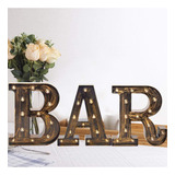 Cartel Led Vintage Bar Letra Con Luces Bar Decoración