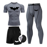 Conjunto Deportivo Hombre Batman Short + Playera + Licra