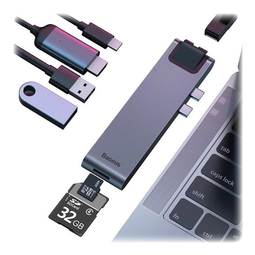 Hub Adaptador Usb-c Macbook Pro/air 7en1 Baseus Hdmi 4k 