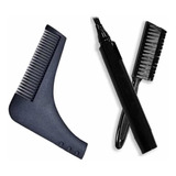 Set Lapiz Marcador Rellena Barba Cepillo Y Plantilla Guia