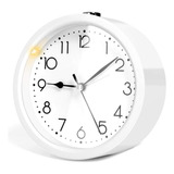Ayrely® Reloj Despertador Analógico Silencioso Redondo De 4,