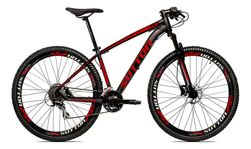 Bicicleta Aro 29 Sutton Half Freio A Disco Bike 24v Cor Preto/vermelho Tamanho Do Quadro 17