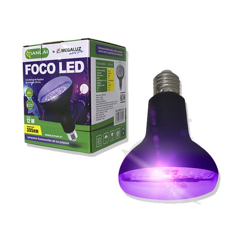 Foco Led Ultravioleta Luz Negra 12w Fiesta Brillo 10 Pack