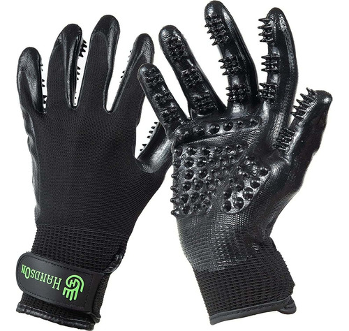  Guante Cepillo Para Mascota  H Handson 867988grblLG  Color Black  Talle 1  Para Raza Grande  Y Pelaje Largo 