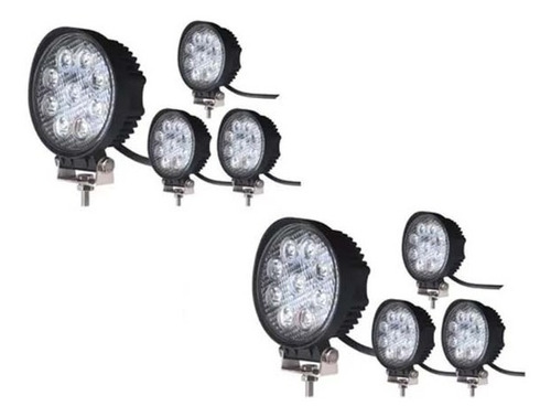 8 Faros Led Redondos 27w Auto Moto 4x4 Utv Cuatri