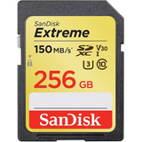 Cartão Sd Sdxc Sandisk Extreme 256gb U3 150mbs Lacrado