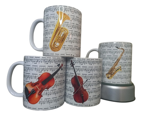 Caneca Xícara Ccb Músico Partitura Escolha Seu Instrumento