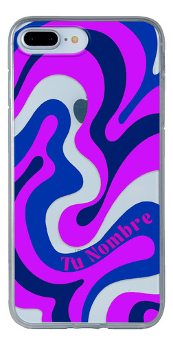 Funda Para iPhone Para Mujer Curvas Moradas Con Tu Nombre