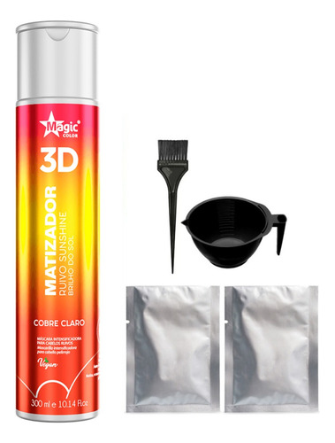 Kit Matizador 3d Magic Color Ruivo Sunshine Cobre Claro300ml