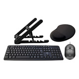 Combo Homeoffice 4pcas - Suporte/teclado/mouse/mouse Pad