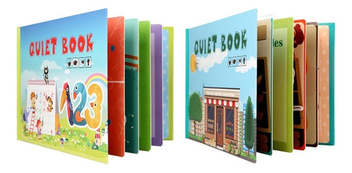 2 Piezas Montessori Quiet Book Paste Book Juego De