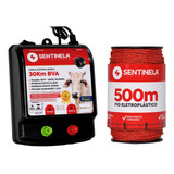 Kit Cerca Elétrica Rural Eletrificador Sr 30km + Cabo 500m