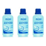 Kit C/03 Farmax Removedor C/ Acetona 100ml