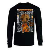 Camiseta Halloween Trick R´ Treat Mang Larga Camibuso Sueter