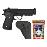 Arma Airsoft Pistola Metal Spring Pt92 + 2000 Bbs + Coldre